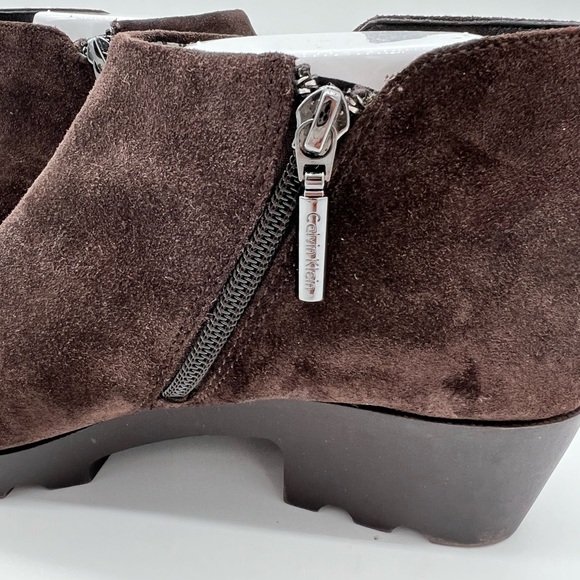 Calvin Klein Brown Suede Booties - Picture 8 of 10